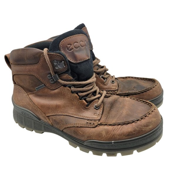 Ecco Track 25 High Mens Brown Boots Ankle Hiking Boots Gore